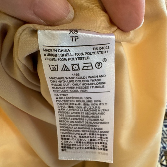 Banana Republic Navy & Cream Geometric Halter Dress XS Lined - Picture 4 of 4